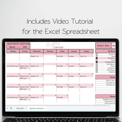Monthly Calendar Google Sheet, Monthly Calendar Template, Calendar Template, Calendar Google Doc