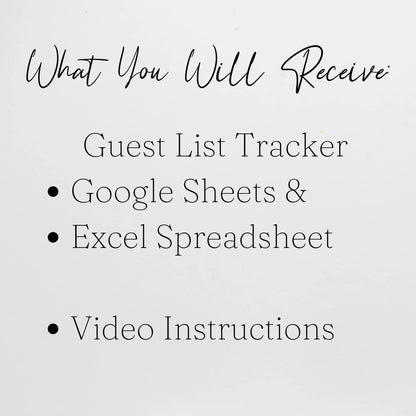 Guest List Excel Template, Invite Tracker, RSVP Tracker Google Sheet, Wedding Guest List, Address List